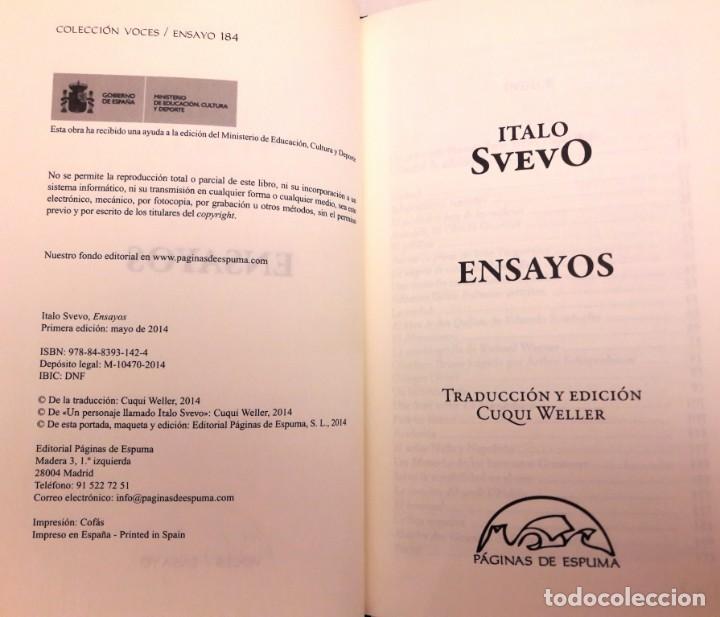 Libros de segunda mano: ITALO SVEVO - ENSAYOS - Foto 3