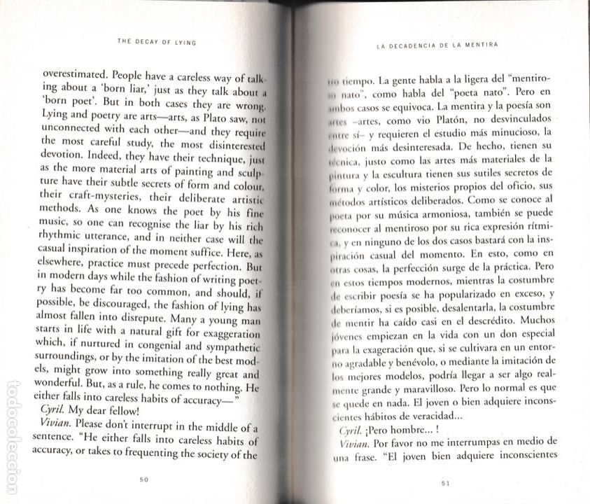 Libros de segunda mano: La decadencia de la mentira / Oscar Wilde * EDICI&Oacute;N BILING&Uuml;E * - Foto 4
