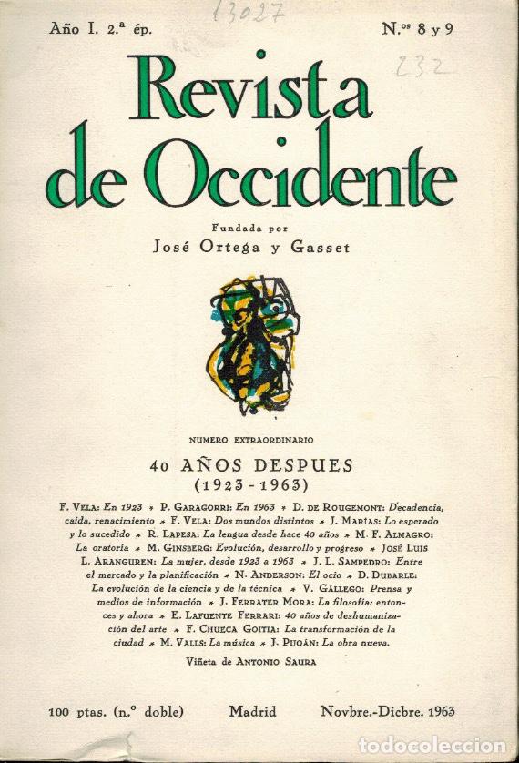 Libros de segunda mano: REVISTA DE OCCIDENTE - Foto 1