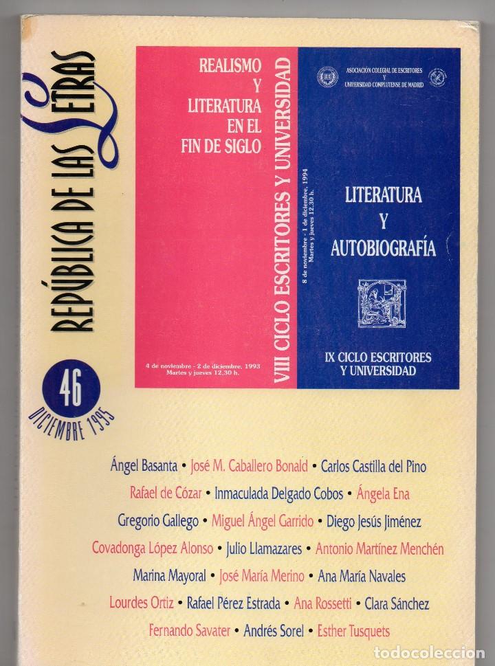 Libri di seconda mano: Rep&uacute;blica de las letras 46, 1995. Realismo y literatura. Literatura y autobiograf&iacute;a. ACE