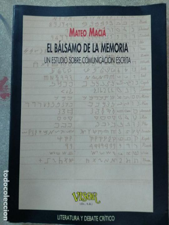 Libros de segunda mano: EL B&Aacute;LSAMO DE LA MEMORIA  Macia,M - Visor - Foto 1