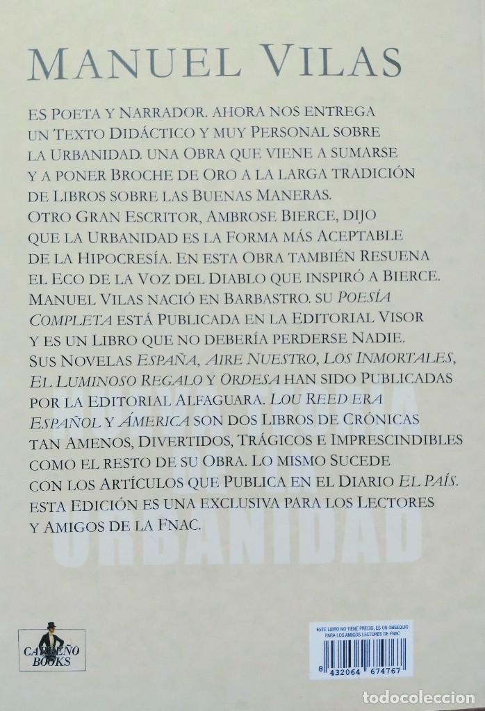 Libros de segunda mano: Manuel Vilas - Nueva Teor&iacute;a de la Urbanidad - Foto 2