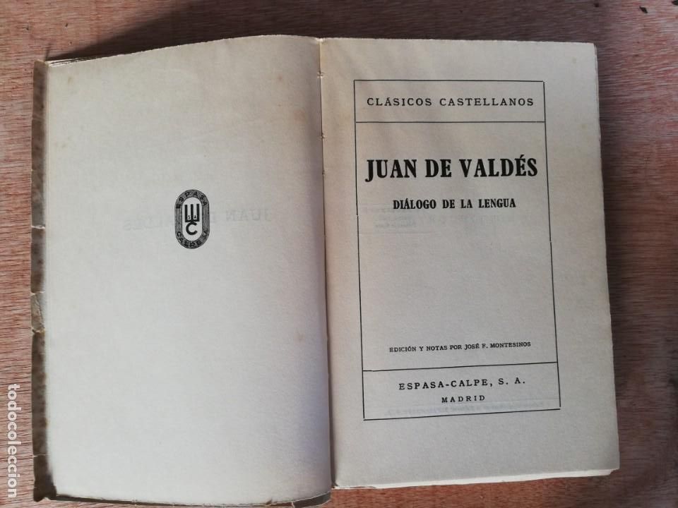 Libros de segunda mano: Di&aacute;logo de la lengua. Juan de Vald&eacute;s. Espasa A1 - Foto 3