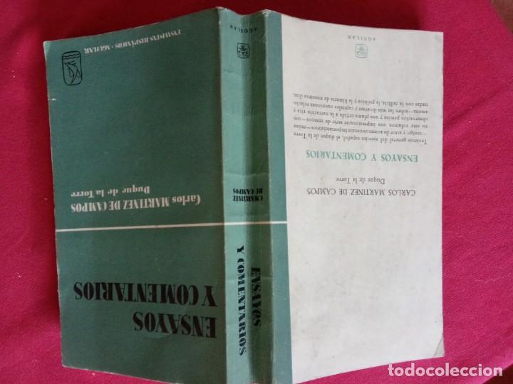 Libros de segunda mano: Ensayos y comentarios- Carlos Mart&iacute;nez de Campos, Duque de la Torre. - Foto 2