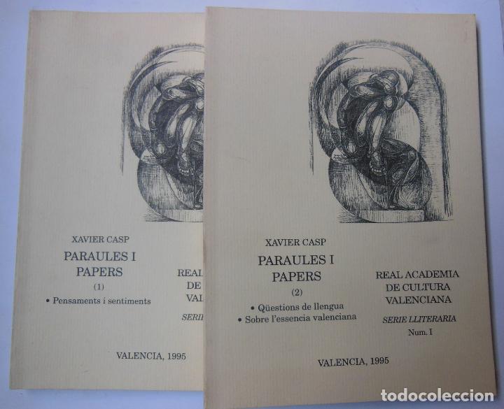 Livros em segunda m&atilde;o: PARAULES I PAPERS. PESAMENTS I SENTIMENS - Q&Uuml;ESTIONS DE LLENGUA - SOBRE L'ESSENCIA VALENCIANA. 1995