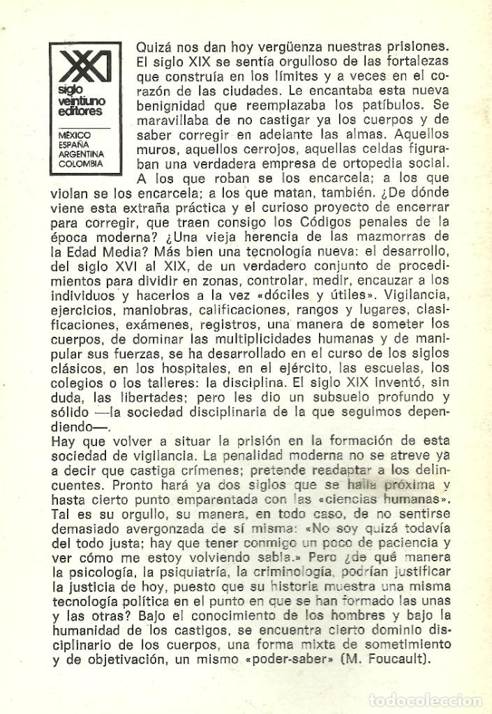 Libros de segunda mano: MICHEL FOUCAULT --- VIGILAR Y CASTIGAR - Foto 2