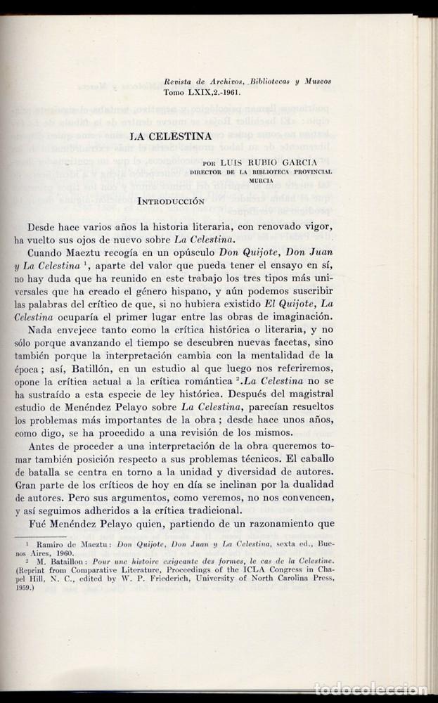 Libros de segunda mano: RUBIO GARC&Iacute;A, Luis.  La Celestina.  1961. - Foto 1