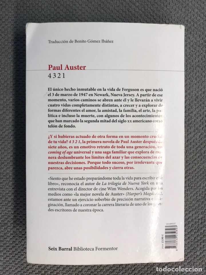 4 3 2 1, libro. paul auster. edita: ed. seix ba - Acquista Libri usati di  saggio su todocoleccion