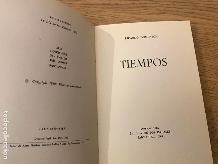 Libros de segunda mano: RICARDO DOMENECH. TIEMPOS. 1980. 1&ordf; EDICI&Oacute;N - Foto 4
