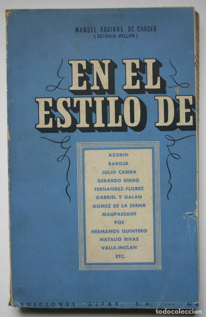 Libros de segunda mano: En el estilo de.. - M Aguirre de Carcer - Foto 1
