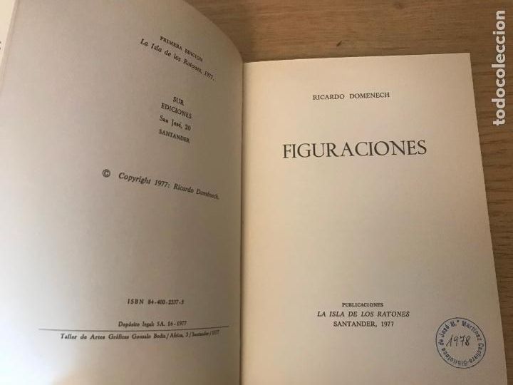 Libros de segunda mano: FIGURACIONES - DOMENECH, RICARDO.  1&ordf; EDICION. 1977 - Foto 4