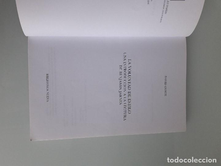 Libros de segunda mano: LA VOLUNTAD DE ESTILO - Una introducci&oacute;n a la lectura de Benjam&iacute;n Jarn&eacute;s - David Conte - 2002 - Foto 3