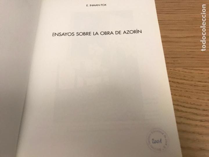 Libros de segunda mano: E. INMAN FOX - ENSAYOS SOBRE LA OBRA DE AZOR&Iacute;N - 2000 - Foto 2