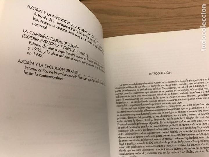 Libros de segunda mano: E. INMAN FOX - ENSAYOS SOBRE LA OBRA DE AZOR&Iacute;N - 2000 - Foto 5