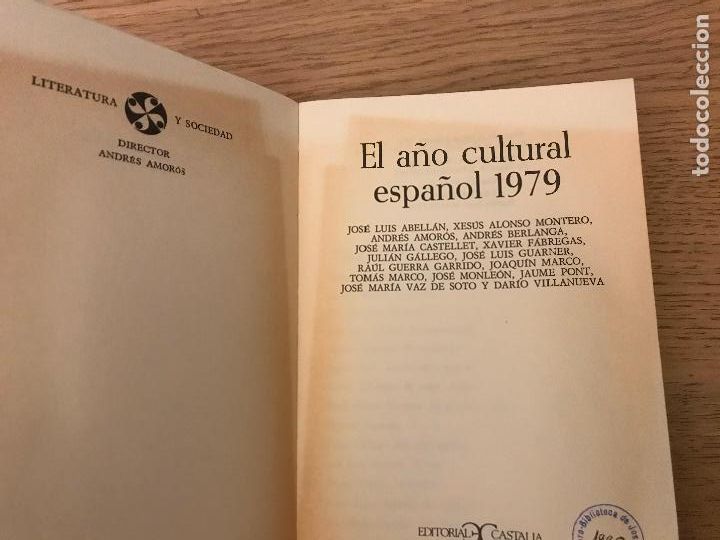 Libros de segunda mano: EL A&Ntilde;O CULTURAL ESPA&Ntilde;OL 1979 - VV.AA - Foto 3