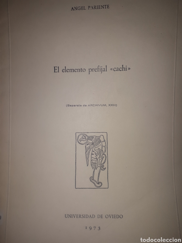 Libros de segunda mano: EL ELEMENTO PREFIJAL CACHI &Aacute;NGEL PARIENTE - Foto 1