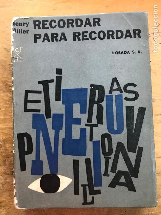 Libros de segunda mano: RECORDAR PARA RECORDAR. HENRY MYLLER. - Foto 1
