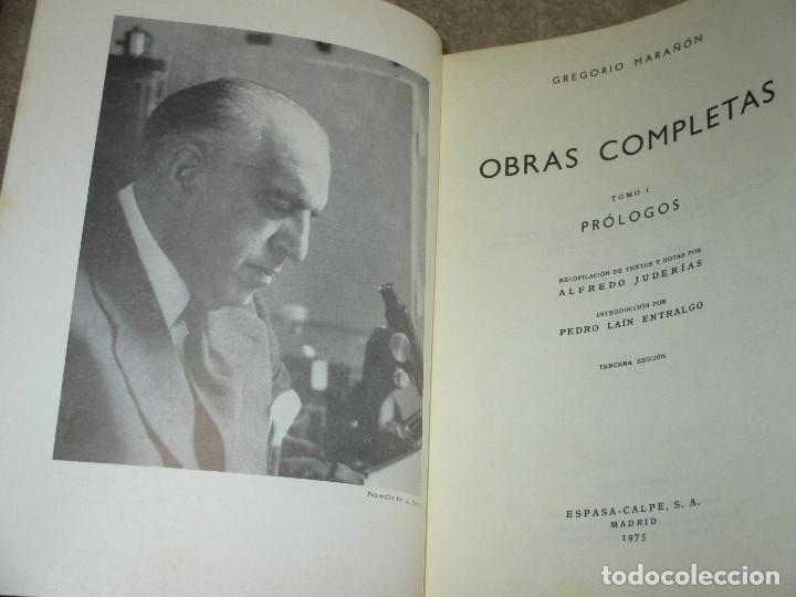 Libros de segunda mano: Gregorio Mara&ntilde;&oacute;n. Obras Completas. Tomo I Pr&oacute;logos - Foto 2