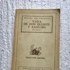 Libros de segunda mano: VIDA DE DON QUIJOTE Y SANCHO. MIGUEL DE UNAMUNO. 1945