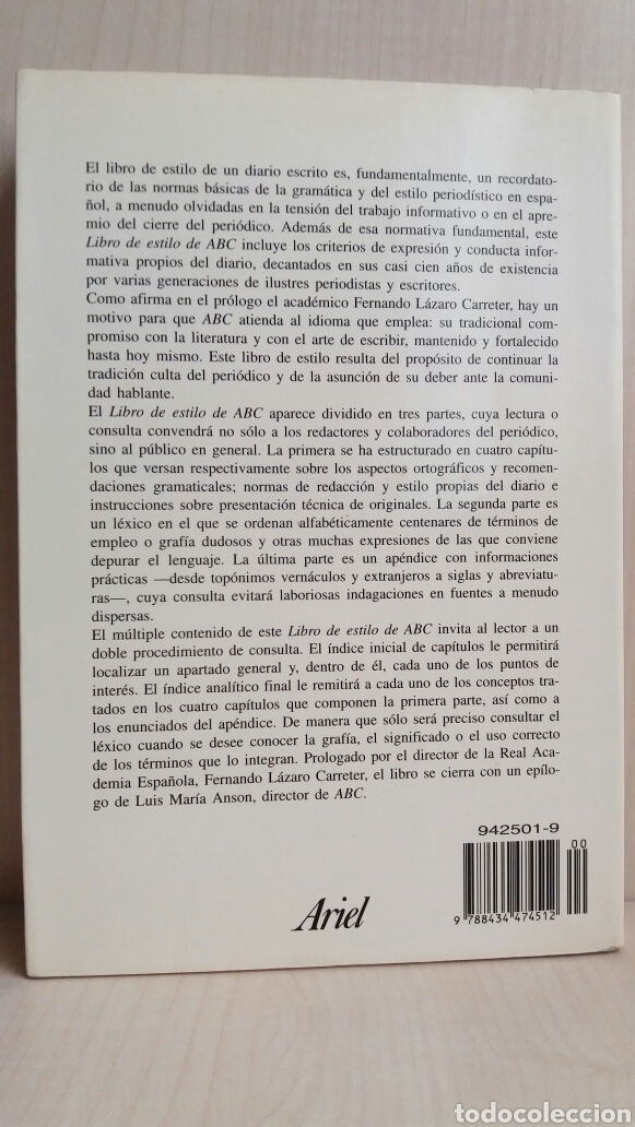 Libros de segunda mano: Libro de estilo de ABC. Editorial Ariel, 1993. - Foto 4