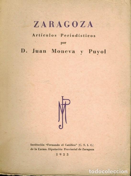 Libros de segunda mano: ZARAGOZA (ART&Iacute;CULOS PERIOD&Iacute;STICOS) - Foto 1