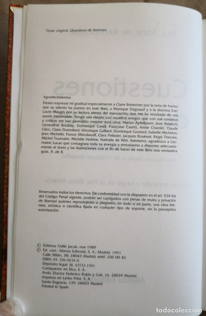 Libros de segunda mano: Cuesti&oacute;n de Mujeres Dra. Anne de Kervasdou&eacute; - Foto 3