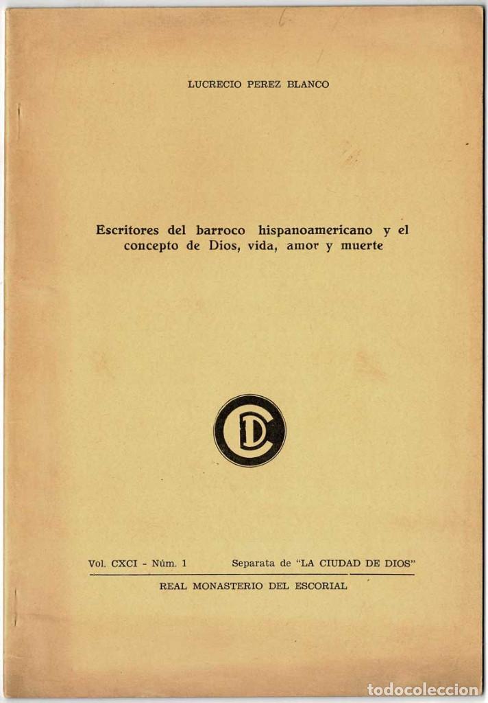 Libros de segunda mano: Escritores del barroco hispanoamericano y el concepto de Dios, vida, amor y muerte - Lucrecio P&eacute;rez