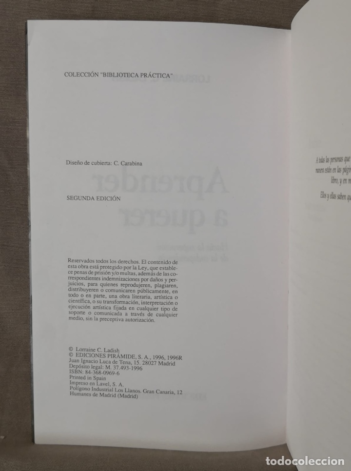 Libros de segunda mano: Aprender a querer Lorraine C. Ladish - Foto 3