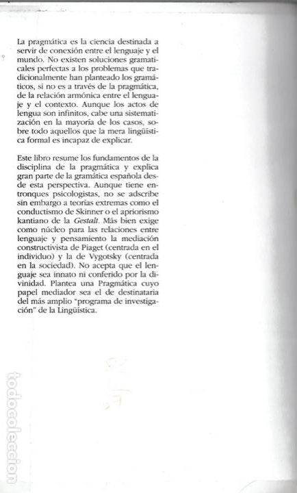 Libros de segunda mano: Introducci&oacute;n a la pragm&aacute;tica del espa&ntilde;ol / Julio Calvo P&eacute;rez - Foto 2