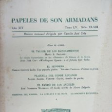 Libros de segunda mano: PAPELES DE SON ARMADANS - AÑO XIV - 1969 - NUM. CLXIII. Lote 222594315