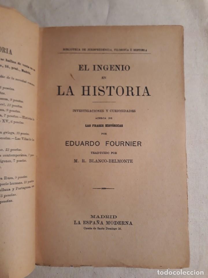 Libros de segunda mano: FOURNIER, EDUARDO. EL INGENIO EN LA HISTORIA - Foto 2