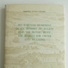 Libros de segunda mano: COLLINS, MARSHA SUZAN - PÍO BAROJA 'MEMORIAS DE UN HOMBRE DE ACCIÓN' AND THE IRONIC MODE: THE SEARCH. Lote 223642806