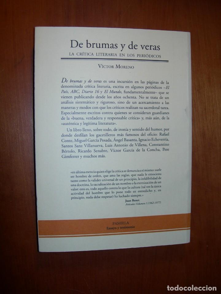 Libros de segunda mano: DE BRUMAS Y DE VERAS / VICTOR MORENO - Foto 2