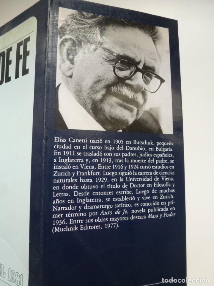 Libros de segunda mano: AUTO DE FE. EL&Iacute;AS CANETTI. MUCHNIK EDITORES 1982 - Foto 2