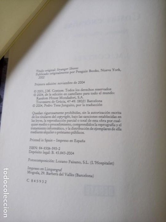 Libros de segunda mano: J. M. COETZEE COSTAS EXTRA&Ntilde;AS - Foto 5