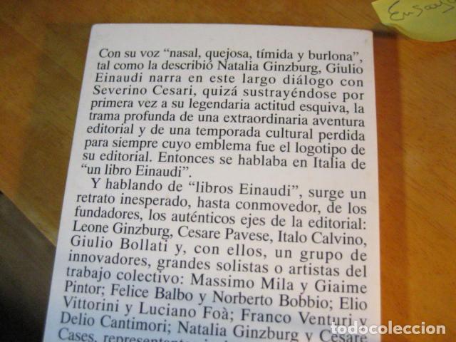 Libros de segunda mano: GIULIO EINAUDI EN DIALOGO CON SEVERINO CESARI - Foto 3