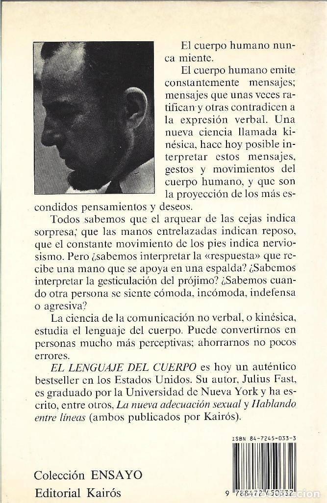 Libros de segunda mano: EL LENGUAJE DEL CUERPO. JULIUS FAST - Foto 2
