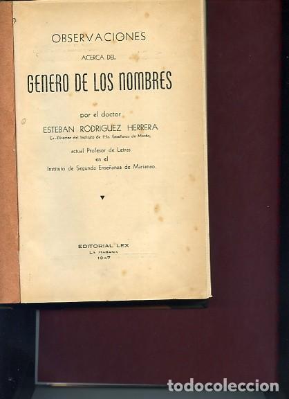 Libros de segunda mano: RODRIGUEZ HERRERA,,,,,,OBSERVACIONES ACERCA DEL GENERO DE LOS NOMBRES, - Foto 1