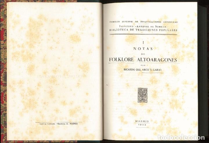 Libros de segunda mano: Notas de folklore altoaragon&eacute;s - ARCO y GARAY, Ricardo - Foto 3