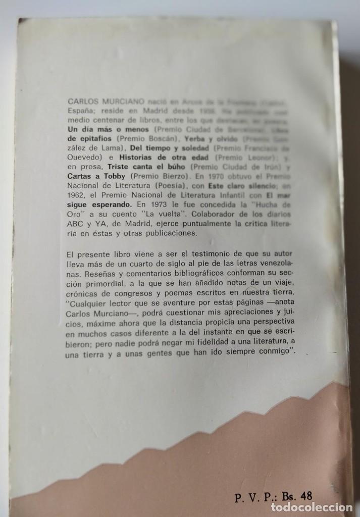 Libros de segunda mano: de letras venezolanas /// carlos murciano - Foto 2