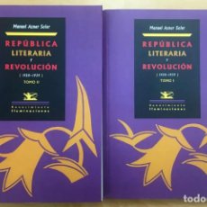 Libros de segunda mano: REPÚBLICA LITERARIA Y REVOLUCIÓN.MANUEL AZNAR SOLER.-NUEVO. Lote 347470793