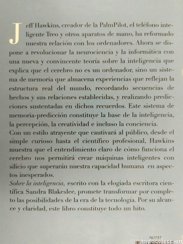 Libros de segunda mano: SOBRE LA INTELIGENCIA / JEFF HAWKINS & SANDRA BLAKESLEE / ESPASA. 2005 - Foto 6