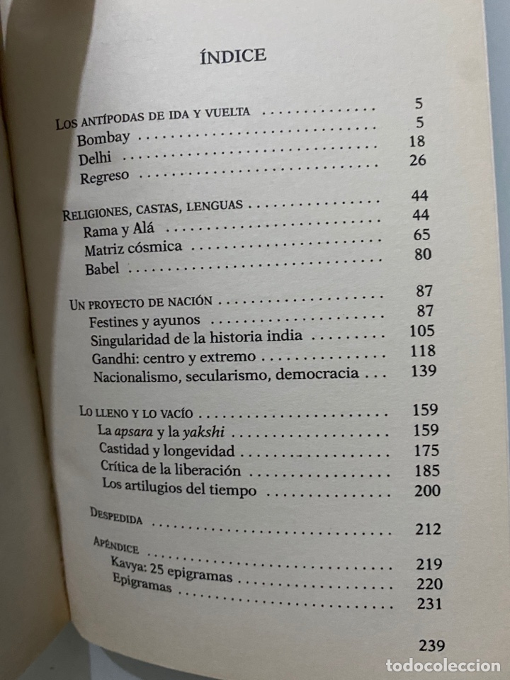 Libros de segunda mano: Vislumbres de la India - PAZ, Octavio - Foto 3