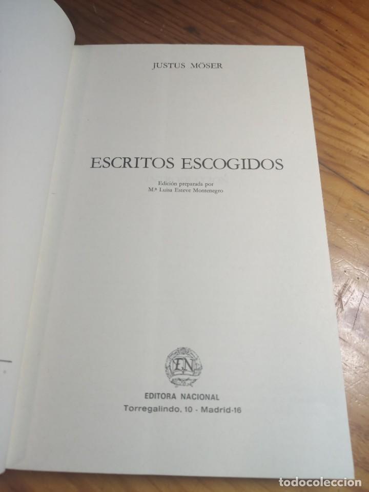 Libros de segunda mano: ESCRITOS ESCOGIDOS. JUSTUS MOSER. EDITORA. NACIONAL - Foto 2