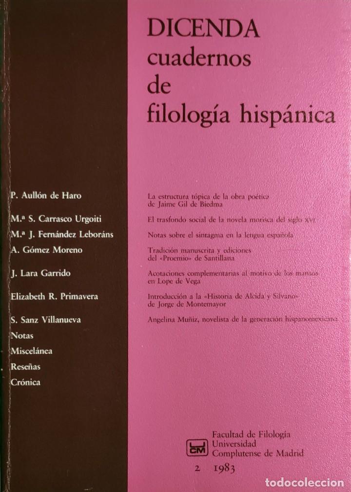 Gebrauchte B&uuml;cher: DICENDA : CUADERNOS DE FILOLOG&Iacute;A HISP&Aacute;NICA, 2 (1983) / UNIVERSIDAD COMPLUTENSE DE MADRID.