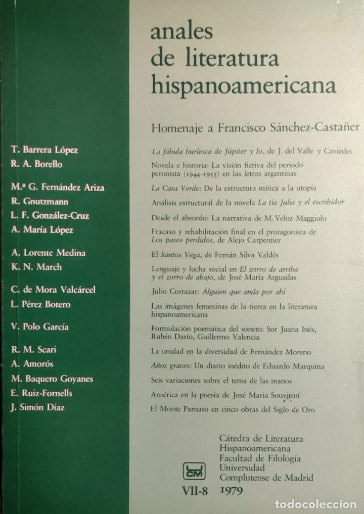 Gebrauchte B&uuml;cher: ANALES DE LITERATURA HISPANOAMERICANA, VII-8 (1979) / UNIVERSIDAD COMPLUTENSE DE MADRID.