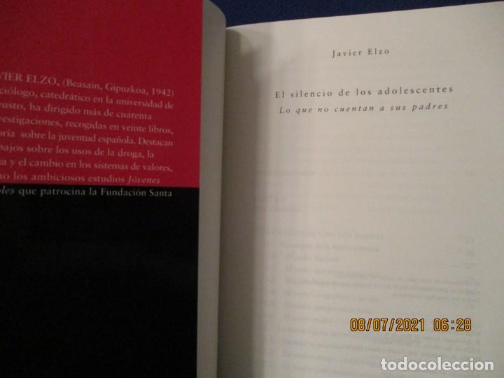 Libros de segunda mano: El Silencio de los Adolescentes Ediciones Javier Elzo Temas de Hoy A&ntilde;o 2000 - Foto 5