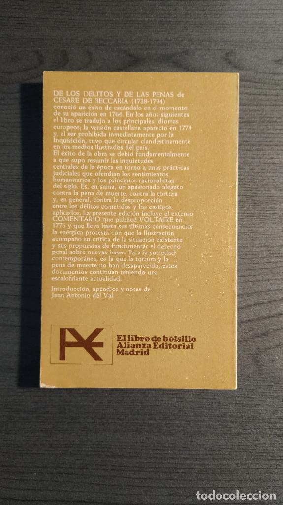 Libros de segunda mano: DE LOS DELITOS Y DE LAS PENAS . CESARE DE BECCARIA . ALIANZA EDITORIAL . - Foto 2