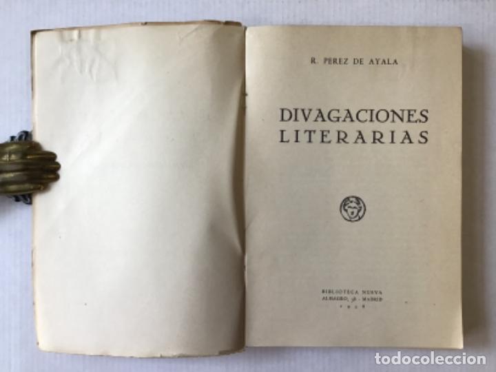 Libros de segunda mano: DIVAGACIONES LITERARIAS. - PEREZ DE AYALA, Ram&oacute;n. - Foto 2