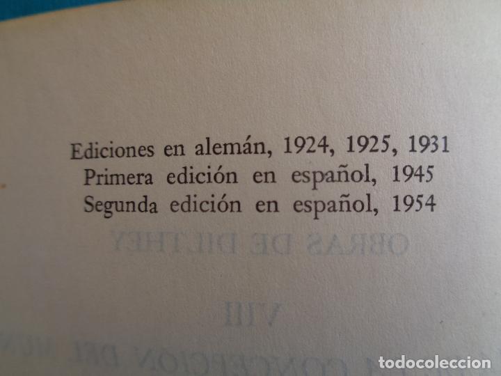 Libros de segunda mano: TEORIA DE LA CONCEPCI&Oacute;N DEL MUNDO, W. DILTHEY. 1954 - Foto 3